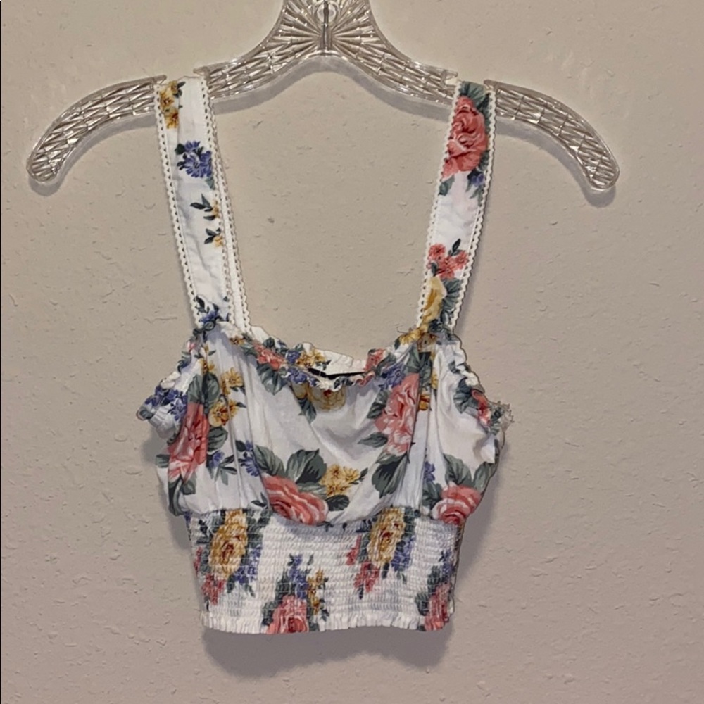 White floral crop top